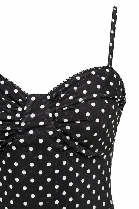 Strapless Polkadot Tüll Midi-jurk - Image 2