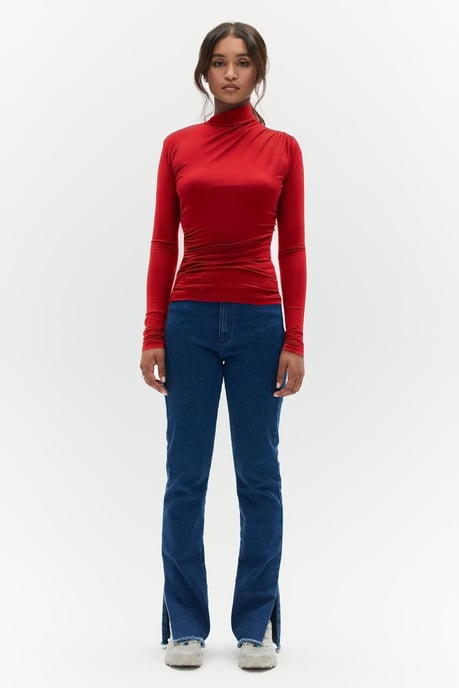 BENU Rode gedrapeerde blouse - Image 1
