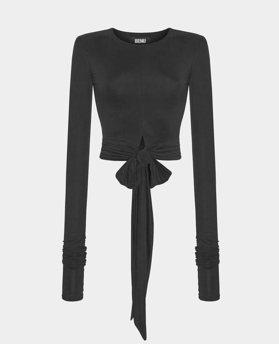 BENU Cupro blus med knytning - Image 3