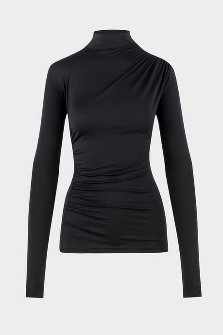 BENU Svart draperad blus - Image 4
