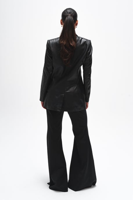 BENU Dames Zwarte Leren Blazer - Image 2