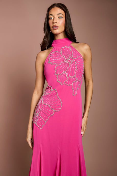 Embellished Maxi Dress With Godet Pleats - Image 2