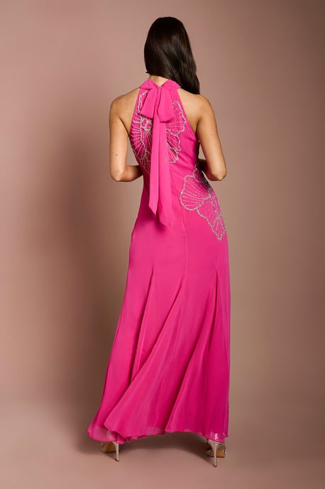Embellished Maxi Dress With Godet Pleats - Image 3