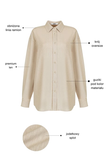 BENU Beige linneskjorta - Image 5