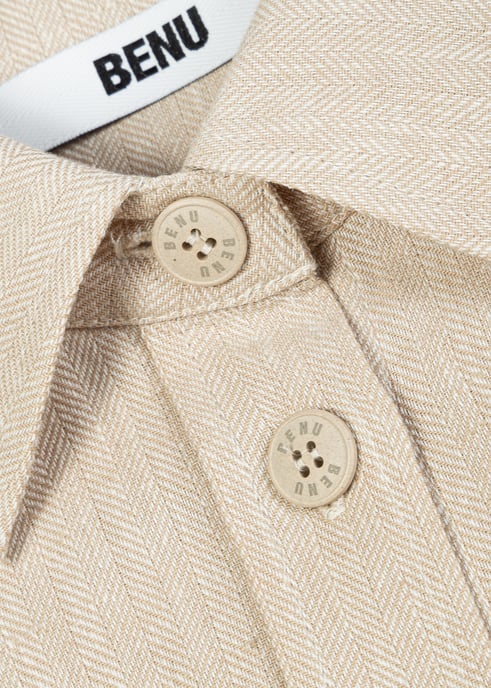 BENU Beige linneskjorta - Image 6