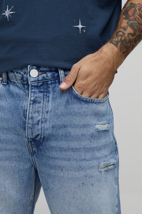 Rip & Repair Busted Knee Flared Jeans - Image 3
