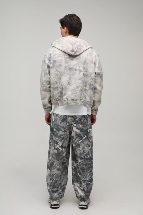 Washed Camo Barrel Fit Jeans - Image 2