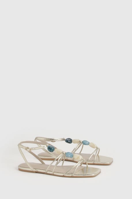 Bead Detail Strappy Sandals - Image 1