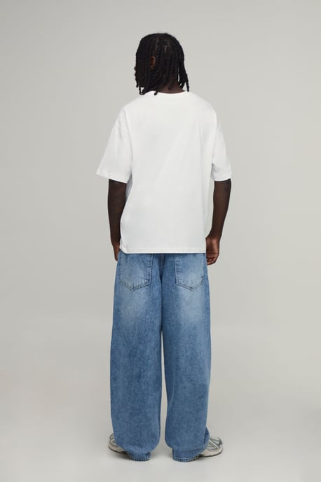 Distressed Super Baggy Dirty Wash Jeans - Image 2