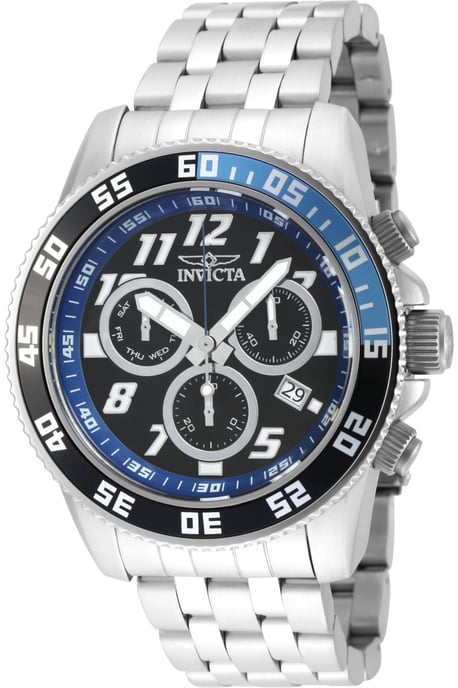 Invicta Pro Diver 20478 Herenhorloge - Quartz Uurwerk - Roestvrij Staal met Zwarte Wijzerplaat - 50 mm - Image 1