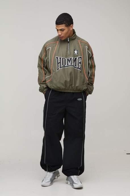 Oversized Homme Colour Block Sports Jacket - Image 4