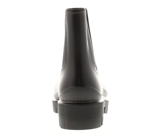 Womens Chunky Ankle Wellies Stamp Slip On black - Image 4