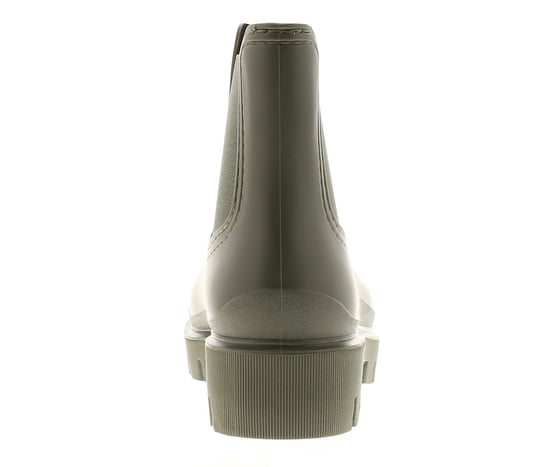 Womens Chunky Ankle Wellies Stamp Slip On khaki - Image 4