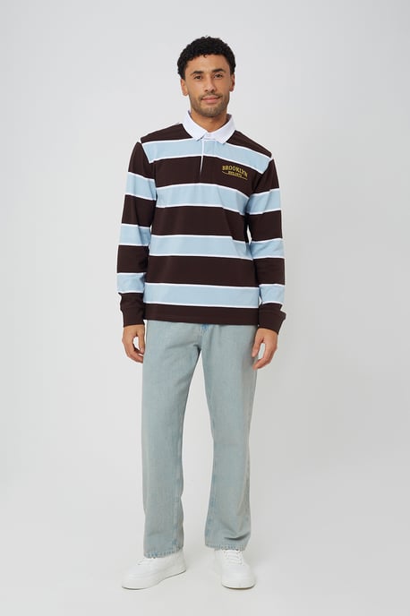 Chocolate Striped Rugby Shirt - Image 3