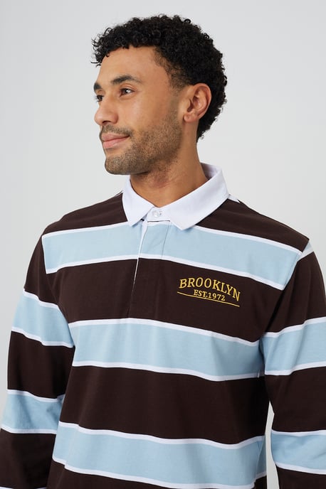 Chocolate Striped Rugby Shirt - Image 4