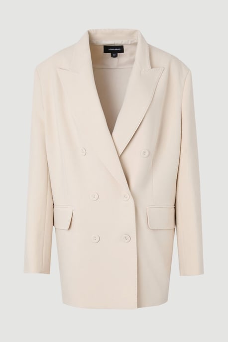 Tailored Double Breasted Ruched Sleeve Blazer - Image 4