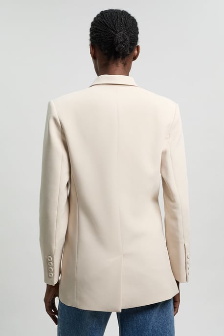 Tailored Double Breasted Ruched Sleeve Blazer - Image 6
