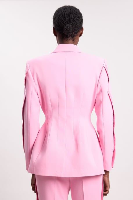 Compact Stretch Sculpted Waist Tailored Blazer - Image 4