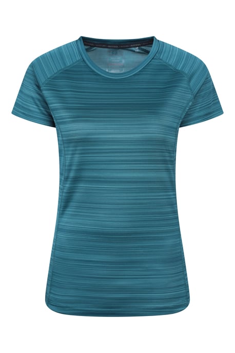 'Endurance' Women's Striped Tee Sun Protection Everyday Gym T-Shirt Teal - Image 5