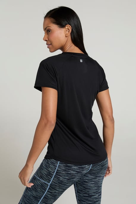 'Endurance' Women's IsoCool T-Shirt Sun Protection Breathable Tee Black - Image 4