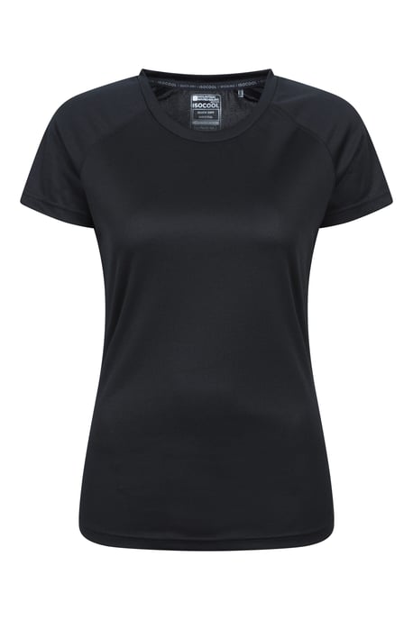 'Endurance' Women's IsoCool T-Shirt Sun Protection Breathable Tee Black - Image 5