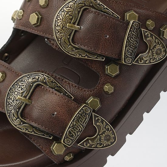 Buffalo Raya Ari West Leather Women's Brown Sandals - Image 4