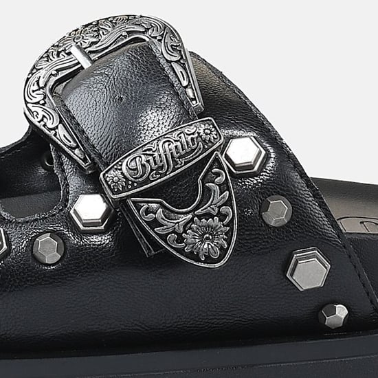 Buffalo Raya Ari West Leather Women's Black Sandals - Image 4
