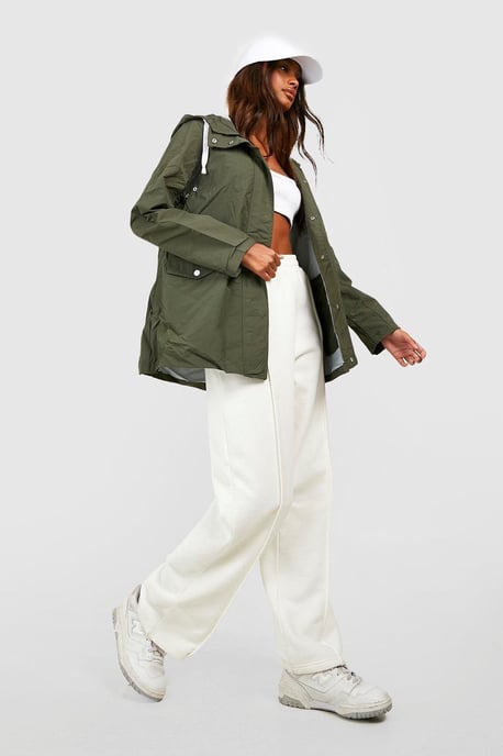 Hooded Contrast Trim Mac - Image 3