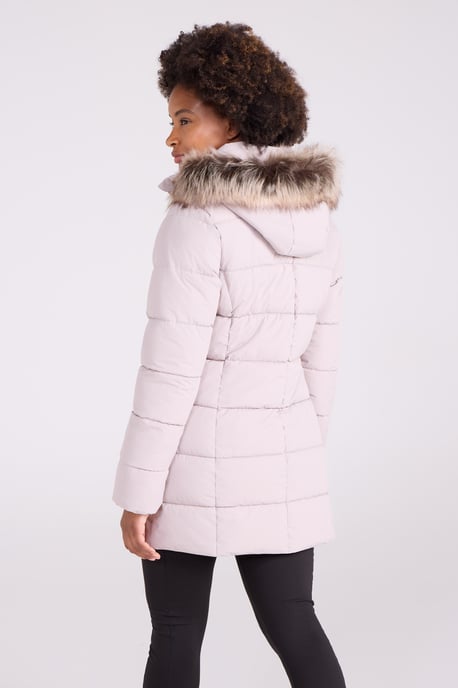 'Nola' Women's Long Padded Jacket Waterproof Winter Warm Coat Ecru - Image 3