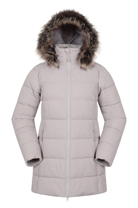 'Nola' Women's Long Padded Jacket Waterproof Winter Warm Coat Ecru - Image 5