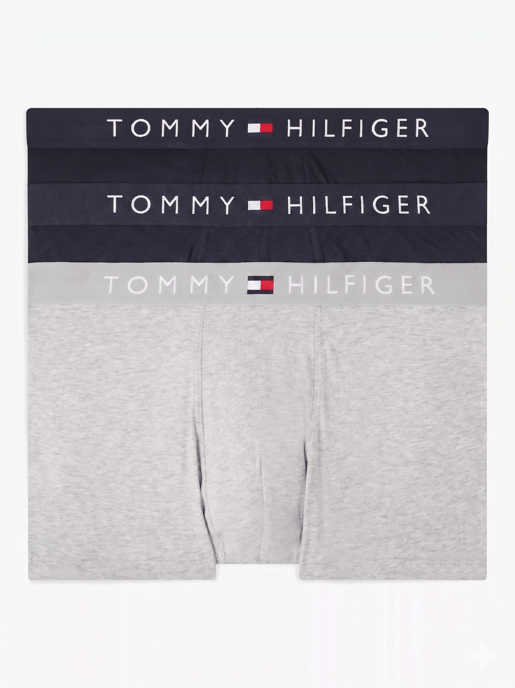 Tommy Hilfiger Mens Underwear 3Pack TH Original Logo Waistband Trunks Soft Boxer - Image 1