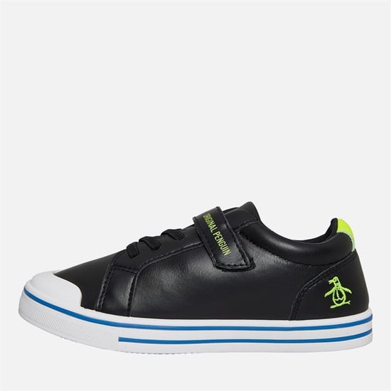 Penguin Junior Rainbow Black/Safety Yellow Trainers - Image 1