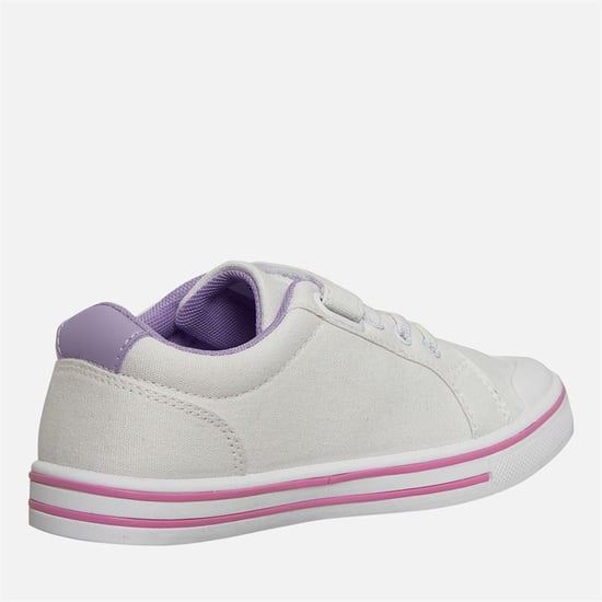 Penguin Junior Rainbow Canvas Girls's White/Lilac Trainers - Image 2