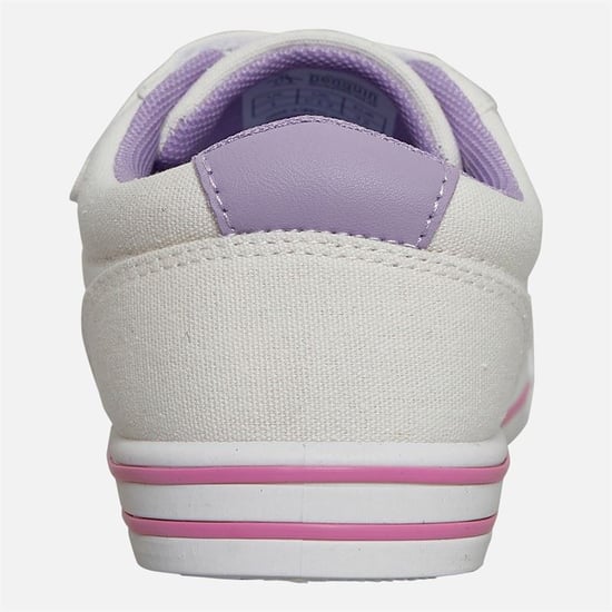 Penguin Junior Rainbow Canvas Girls's White/Lilac Trainers - Image 4