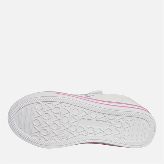 Penguin Junior Rainbow Canvas Girls's White/Lilac Trainers - Image 5