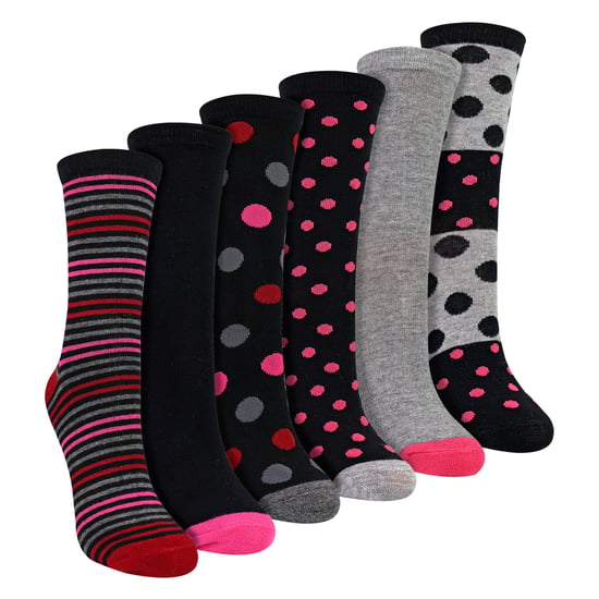 6 Pack Ladies Bamboo Socks Soft Breathable Patterned Everyday Socks - Image 1