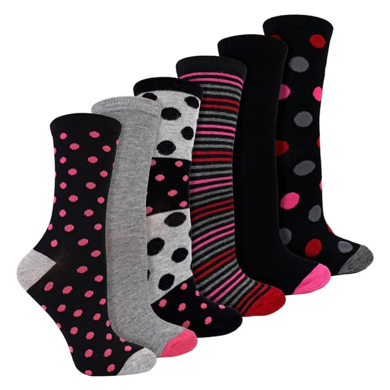 6 Pack Ladies Bamboo Socks Soft Breathable Patterned Everyday Socks - Image 3