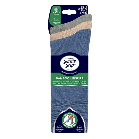 3-Pack Dames Bamboosokken Zacht Ademend Verstevigd Crew Sokken - Image 2