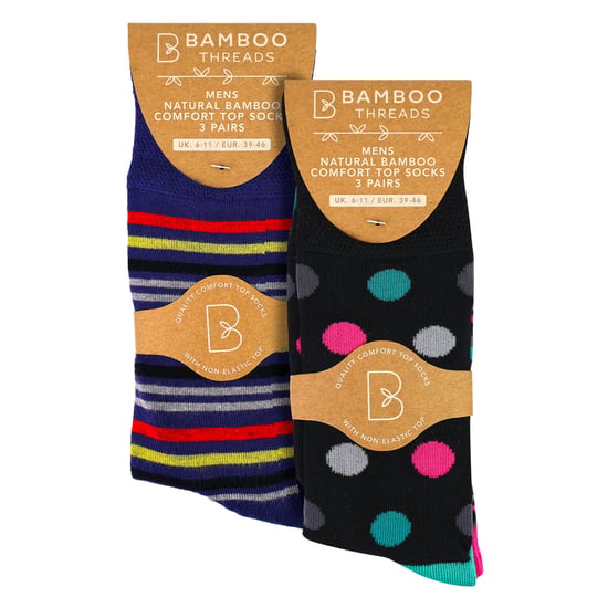 6 Pack Mens Bamboo Non Elastic Socks Soft Breathable Everyday Comfort - Image 2
