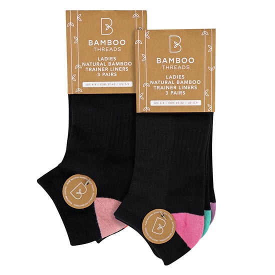 6-Pack Dames Bamboo Trainer Sokken Zacht Ademend Hak Teen Ontwerp - Image 2