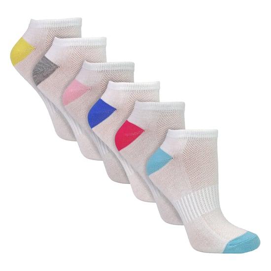 6 Pack Ladies Bamboo Trainer Socks Soft Breathable Heel Toe Design - Image 3