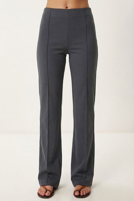 Hoge Taille V-hals Knop-Up Wijd Been Co-ord Set - Image 5