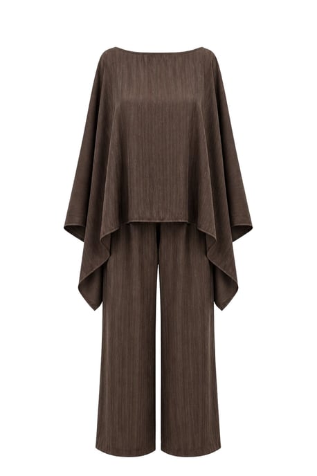 Hoge Taille Coltrui Brede Pijpen Gebreide Set - Image 2