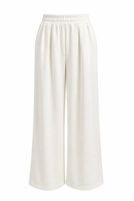 Hoge Taille Wijde Pijpen Brei Co-Ord Set met Boothals - Image 3