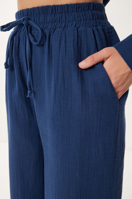 Hoge Taille Wijde Pijpen Twee-delige Co-ord Set met Shirtkraag - Image 6