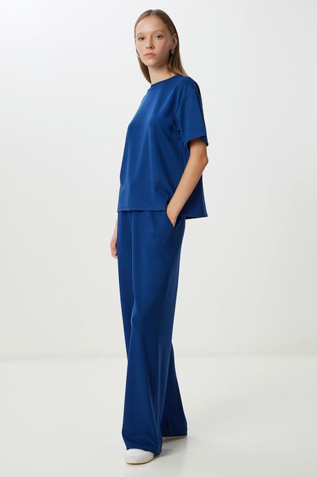 Casuele Korte Mouwen Crew Neck Met Touwtjes Taille Twee-Delige Co-Ord Set - Image 2