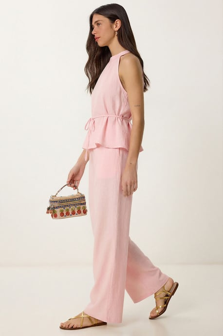 Hoge Taille Halter Nek Twee-Delige Coördinatie Set - Image 2