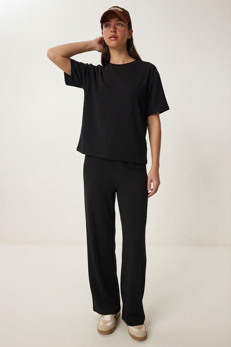Basic Mid Waist Wide Leg Co-ord Set - Image 1