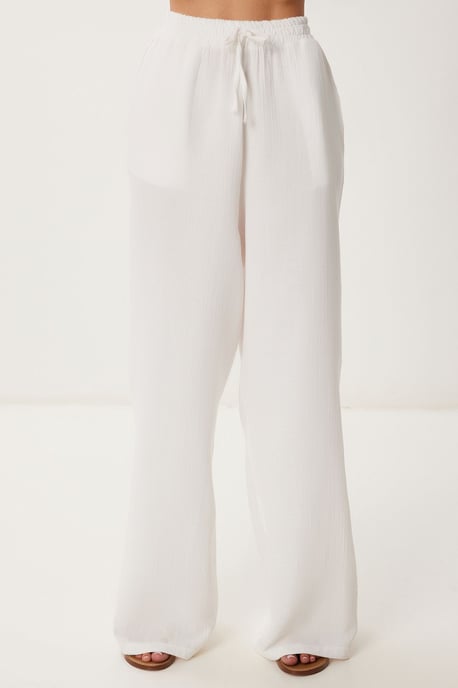 Hoge Taille Brede Pijpen Twee-Delig Co-ord Set met Kraag - Image 4