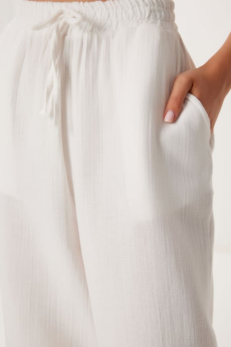 Hoge Taille Brede Pijpen Twee-Delig Co-ord Set met Kraag - Image 5